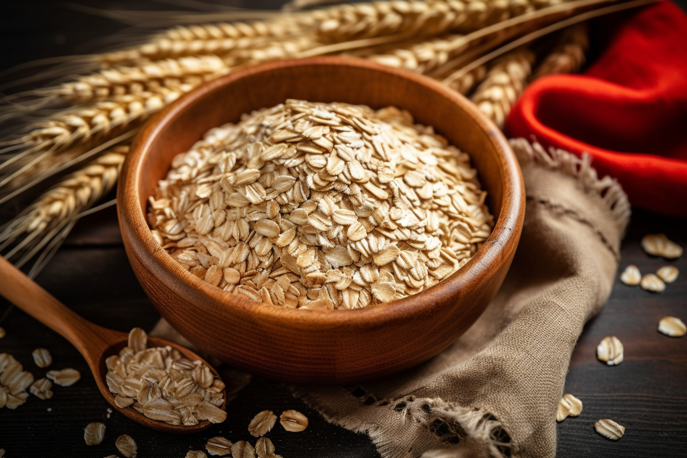 Nutty Oats in Wooden Bowl with Rustic Touch