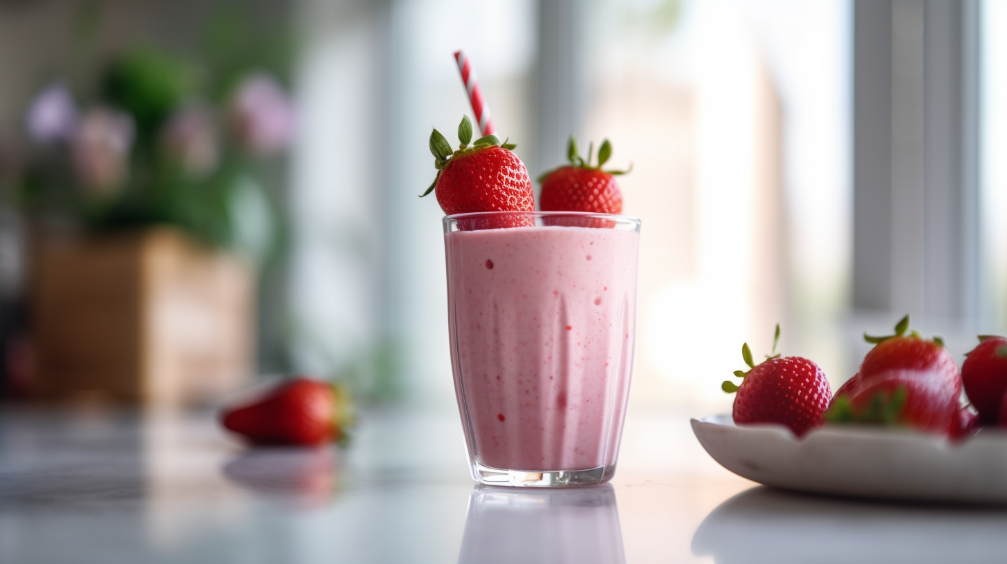 Refreshing Strawberry Smoothie in a Classic Glass
