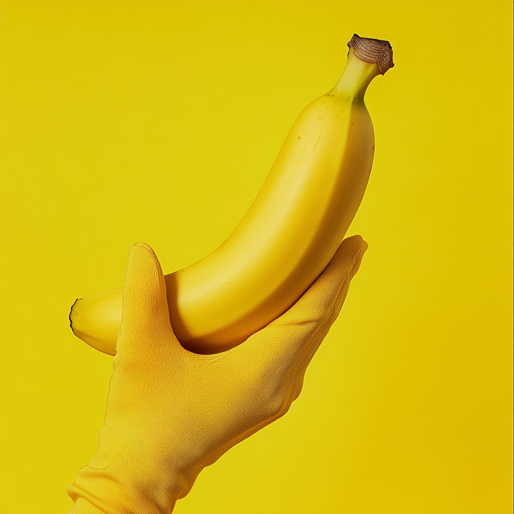 Vibrant Yellow Banana on Bright Background