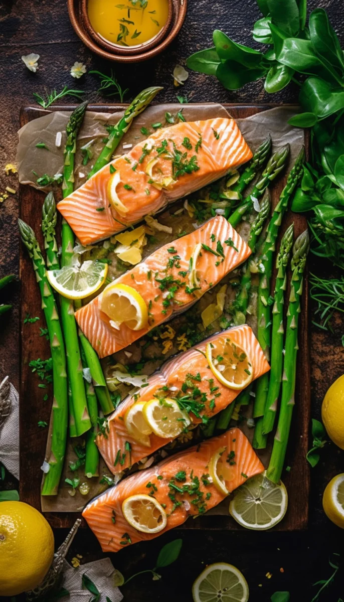 Delicious Lemon Herb Salmon with Asparagus