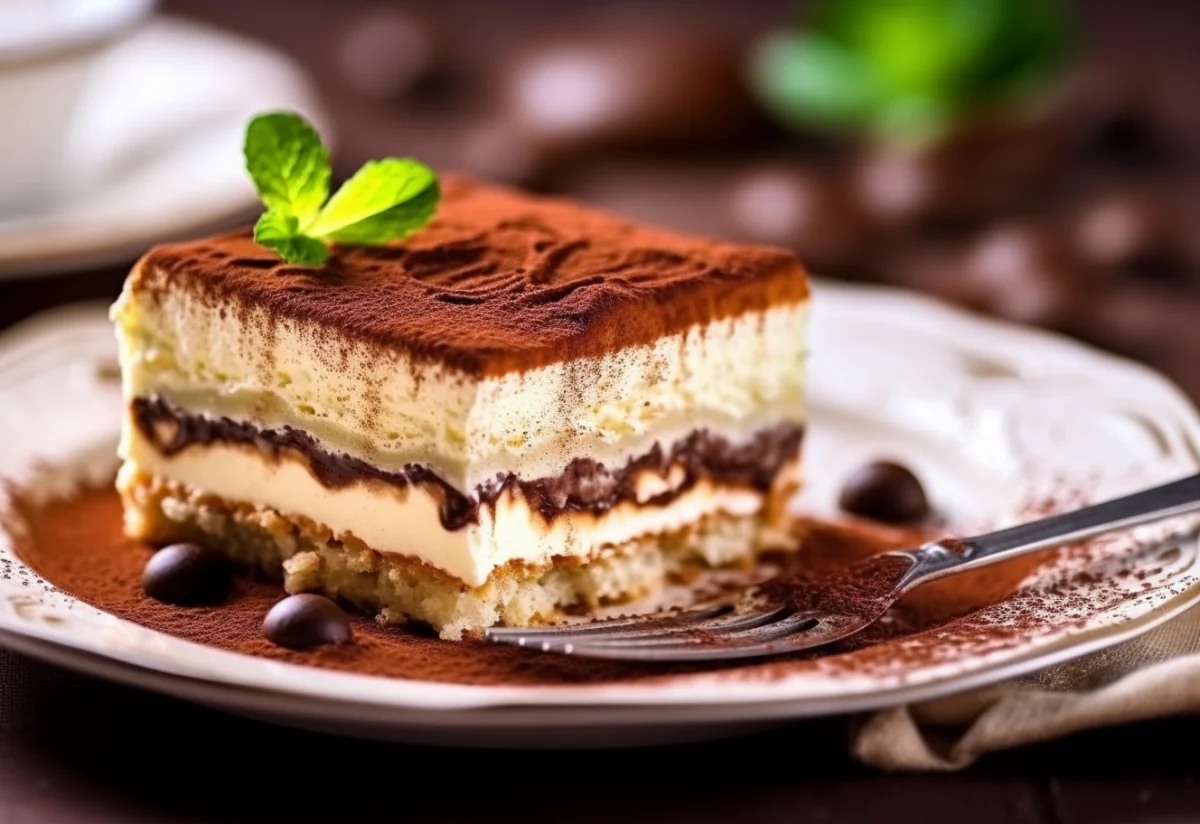 Delicious Tiramisu Dessert Slice on Elegant Plate