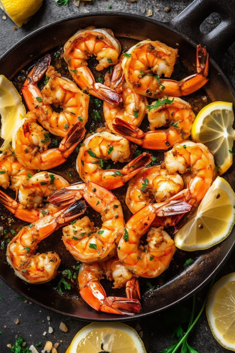 Sizzling Garlic Butter Shrimp with Lemon