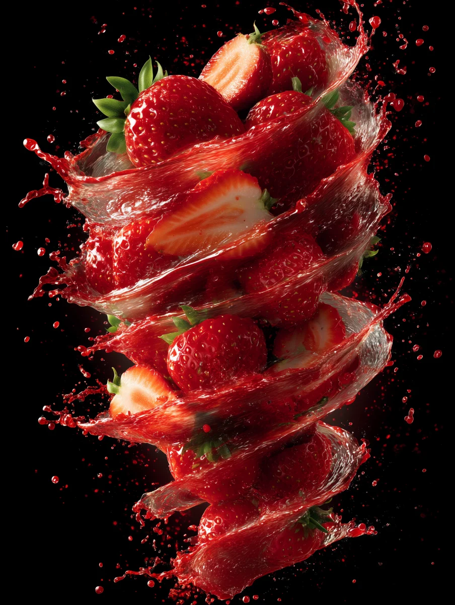 Vibrant Splashes of Fresh Strawberries