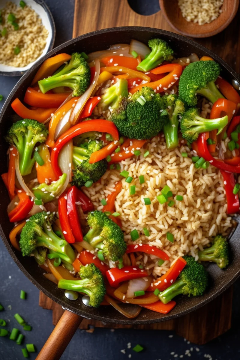 Vibrant Vegetable Rice Stir-Fry Delight